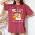 Just A Girl Who Loves Guinea Pigs Cute Guinea Pig Lover Women's Oversized Comfort T-Shirt Crimson