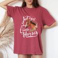 Just A Girl Who Loves Horses Horse Women's Oversized Comfort T-Shirt Crimson