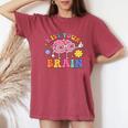 Kiss Your Brain Cute Teacher Appreciation Back To School Women's Oversized Comfort T-Shirt Crimson