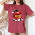 Kitten Nuggets Fried Chicken Lover Foodie Cute Cat Women's Oversized Comfort T-Shirt Crimson