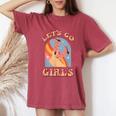 Let's Go Girls Vintage Western Country Cowgirl Boot Southern Women's Oversized Comfort T-Shirt Crimson