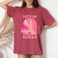 Let's Go Girls Western Cowgirls Pink Groovy Bachelorette Women's Oversized Comfort T-Shirt Crimson