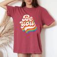 Lgbtq Be You Gay Pride Lgbt Ally Rainbow Flag Retro Vintage Women's Oversized Comfort T-Shirt Crimson