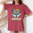 Lgbtq Pride Rainbow Wolf Pride Month Lgbt Wolf Lovers Women's Oversized Comfort T-Shirt Crimson