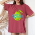 Liguria Retro Olive Italy Vintage Souvenir Women's Oversized Comfort T-Shirt Crimson