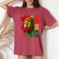 Lion Junenth African American Black Lion 1865 Women's Oversized Comfort T-Shirt Crimson