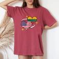 Lithuanian American Flag Heart Lithuanian Vintage Women's Oversized Comfort T-Shirt Crimson