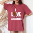 I Love My Ancestors Kente Pattern African Style Women's Oversized Comfort T-Shirt Crimson