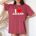 I Love Asian I Heart Asians Women's Oversized Comfort T-Shirt Crimson