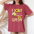 I Love Being A Grandma Sunflower Bee Lover Mother's Day Cute Women's Oversized Comfort T-Shirt Crimson