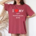 I Love My Hot Trinidadian Wife Cute Country Heart Women's Oversized Comfort T-Shirt Crimson