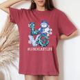 Lunch Lady Love Snowman Xmas Winter Season Christmas Women's Oversized Comfort T-Shirt Crimson