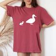 Mama Duck 1 Duckling Animal Family Women's Oversized Comfort T-Shirt Crimson