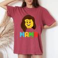 Mama Master Builder Building Bricks Blocks Matching Family Women's Oversized Comfort T-Shirt Crimson