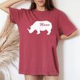 Mama Rhino Animal Father Mother Day Cute Son Daughter Women's Oversized Comfort T-Shirt Crimson