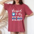 Married To My Hero Cute Police Officer Wife Women's Oversized Comfort T-Shirt Crimson