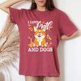 Math Teacher I Love Math And Dogs Mathematician Lover Puppy Women's Oversized Comfort T-Shirt Crimson