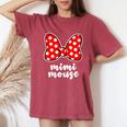 Mimi Mouse Family Vacation Bow Women's Oversized Comfort T-Shirt Crimson