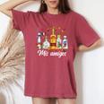 Mis Amigos Margarita Tequila Cocktail Cinco De Mayo Drinking Women's Oversized Comfort T-Shirt Crimson