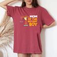 Mom Of The Birthday Boy Construction Crew Birthday Party Women's Oversized Comfort T-Shirt Crimson