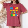 Mom Of The Birthday Boy Game Gaming Mom And Dad Family Women's Oversized Comfort T-Shirt Crimson
