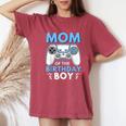 Mom Of The Birthday Boy Matching Video Gamer Birthday Women's Oversized Comfort T-Shirt Crimson