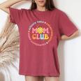 Mom Club Always Tired Overstimulated Mother's Day Flowers Women's Oversized Comfort T-Shirt Crimson