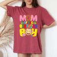 Mom And Dad Birthday Boy Monkey Family Matching Women's Oversized Comfort T-Shirt Crimson