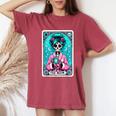 The Mom Tarot Card Skeleton Witch Mom Skull Mama Women's Oversized Comfort T-Shirt Crimson