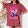 Monster Truck Toddler Girl Monster Trucks Are My Jam Women's Oversized Comfort T-Shirt Crimson