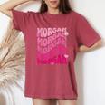 Morgan First Name I Love Morgan Girl Groovy 80'S Vintage Women's Oversized Comfort T-Shirt Crimson