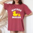 Mother Ducker Duck Mama Mother's Day Humour Women's Oversized Comfort T-Shirt Crimson