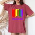 Nashville Tennessee Lgbtq Gay Pride Rainbow Skyline Women's Oversized Comfort T-Shirt Crimson