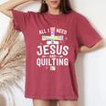 Need Jesus And Quilting For Quilt Quilter Women's Oversized Comfort T-Shirt Crimson