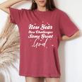 New Year New Challenges Same Great God Christian New Year Women's Oversized Comfort T-Shirt Crimson