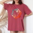Octopus Retro Vintage Silhouette Vintage Retro Colors Women's Oversized Comfort T-Shirt Crimson