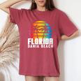 Original Dania Beach Retro Sunset Fl Beach Lifestyle Dania Women's Oversized Comfort T-Shirt Crimson