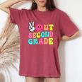 Peace Out 2Nd Grade Graduation Class 2024 Last Day Of School Women's Oversized Comfort T-Shirt Crimson