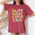 In My Peace Out 4Th Grade Era Groovy Last Day Of 4Th Grade Women's Oversized Comfort T-Shirt Crimson