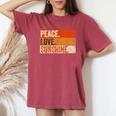 Peace Love Sunshine Mother Father Sun Lover Vintage Women's Oversized Comfort T-Shirt Crimson