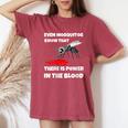 Power In The Blood Mosquito Religion Pun Christian Women's Oversized Comfort T-Shirt Crimson