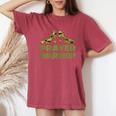 Prayer Warrior Camo Heels Christian Faith God Jesus Women Women's Oversized Comfort T-Shirt Crimson