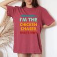 Profession Because I'm The Chicken Chaser That's Why Women's Oversized Comfort T-Shirt Crimson
