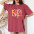 Progressive Care Unit Groovy Pcu Nurse Emergency Room Nurse Women's Oversized Comfort T-Shirt Crimson