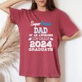 Proud Dad Of A 5Th Grade Graduate 2024 Elementary Graduation Women's Oversized Comfort T-Shirt Crimson