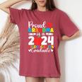 Proud Grandma Class Of 2024 Kindergarten Graduate Graduation Women's Oversized Comfort T-Shirt Crimson