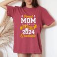 Proud Mom Of A Class Of 2024 Graduate Senior 2024 Graduation Women's Oversized Comfort T-Shirt Crimson