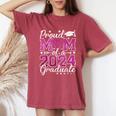 Proud Mom Of A Class Of 2024 Graduate 2024 Senior Mom 2024 Women's Oversized Comfort T-Shirt Crimson