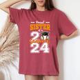 Proud Sister Of A 2024 Baseball Senior Graduation Sister Women's Oversized Comfort T-Shirt Crimson