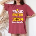 Proud Sister Of A Class Of 2024 Graduate Sunflower Women's Oversized Comfort T-Shirt Crimson